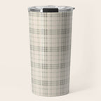Cream Plaid  Travel Mug Gallery Image 1