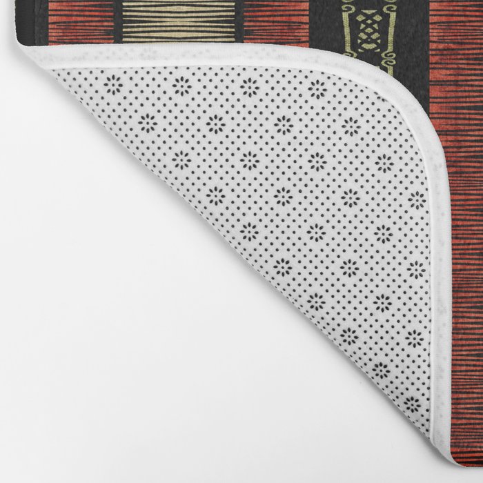 Mud Cloth Tribal Pattern 02 Bath Mat Gallery Image 2