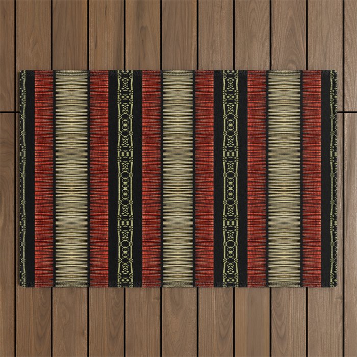 Mud Cloth Tribal Pattern 02 Outdoor Rug Gallery Image 1