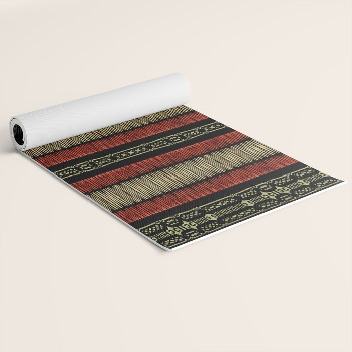 Mud Cloth Tribal Pattern 02 Yoga Mat Gallery Image 2