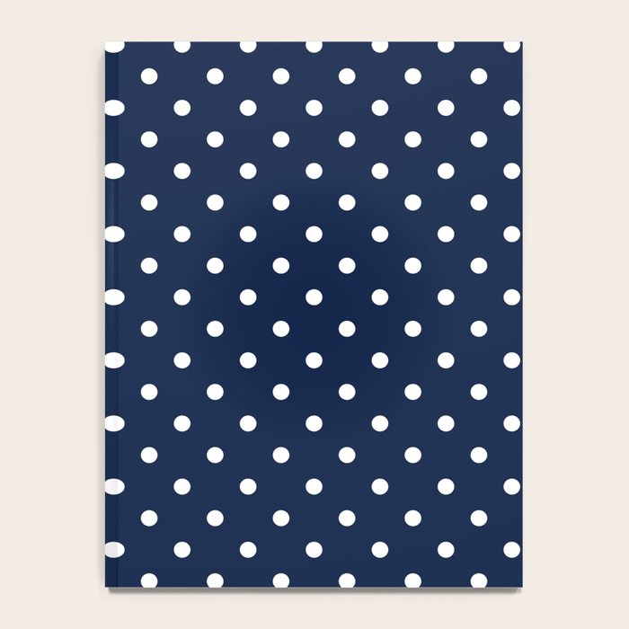 Polka Dot Classic Pattern in Nautical Navy Blue and White Notebook Gallery Image 4