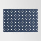 Polka Dot Classic Pattern in Nautical Navy Blue and White Rug Gallery Image 2