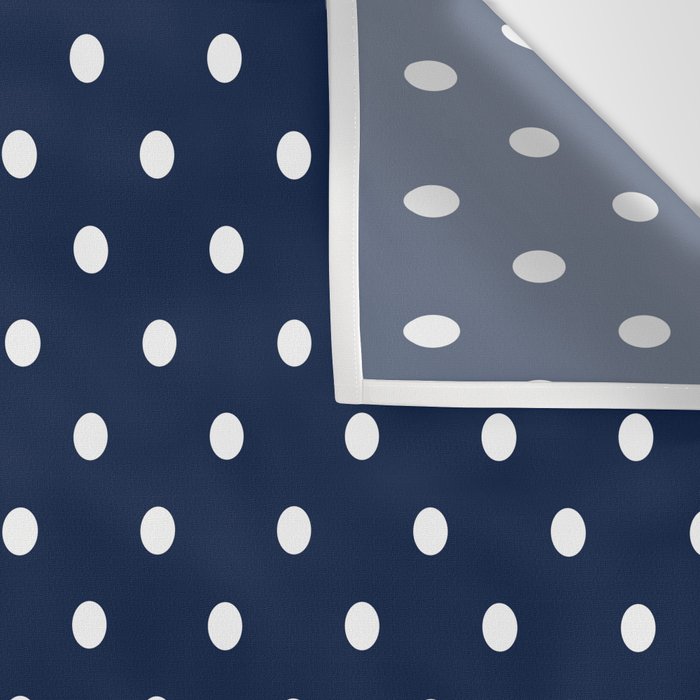 Polka Dot Classic Pattern in Nautical Navy Blue and White Wall Tapestry Gallery Image 3