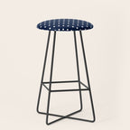 Polka Dot Classic Pattern in Nautical Navy Blue and White Stool Gallery Image 1