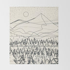 Minimal Line Mountain Beauty III Throw Blanket Gallery Image 2