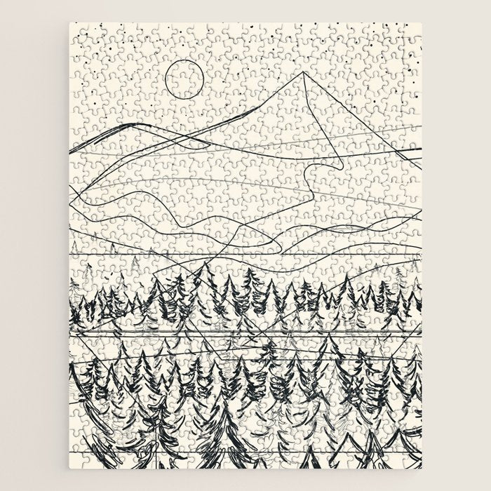 Minimal Line Mountain Beauty III Jigsaw Puzzle Gallery Image 1