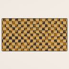 Abstract checked in golden ochre Desk Mat Gallery Image 3