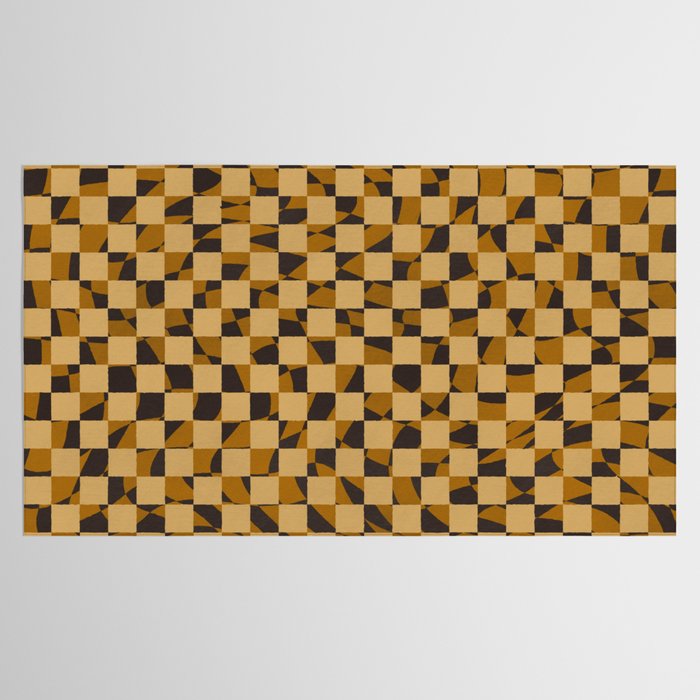 Abstract checked in golden ochre Tablecloth Gallery Image 2