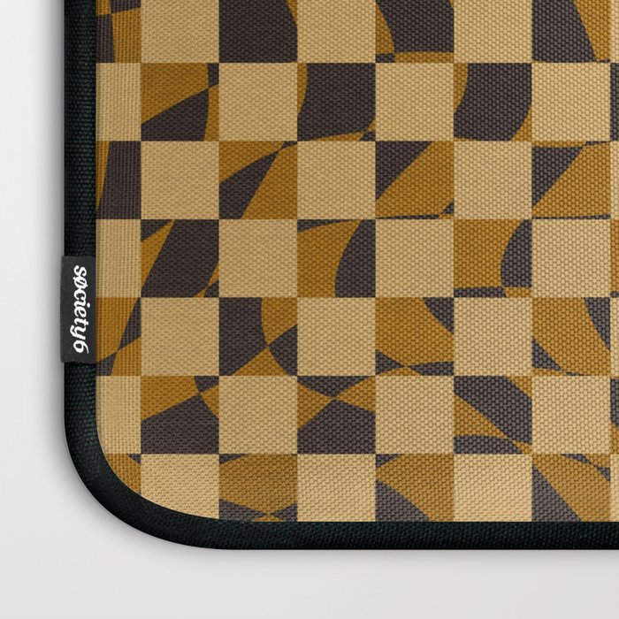 Abstract checked in golden ochre Laptop Sleeve Gallery Image 3