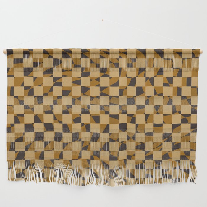 Abstract checked in golden ochre Wall Hanging Gallery Image 1