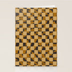 Abstract checked in golden ochre Stationery Card Gallery Image 2