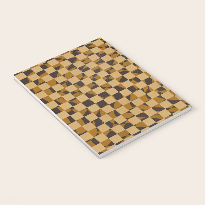 Abstract checked in golden ochre Notebook Gallery Image 3