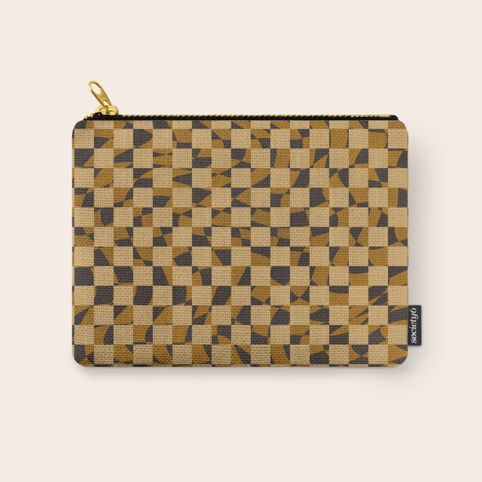 Abstract checked in golden ochre Carry All Pouch Gallery Image 1