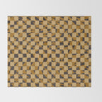 Abstract checked in golden ochre Throw Blanket Gallery Image 2