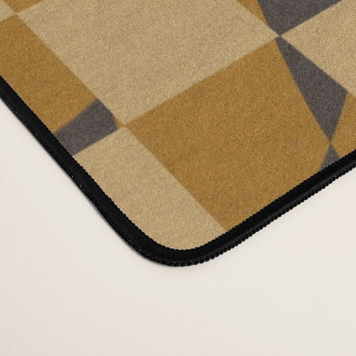 Abstract checked in golden ochre Desk Mat Gallery Image 4