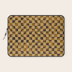 Abstract checked in golden ochre Laptop Sleeve Gallery Image 1