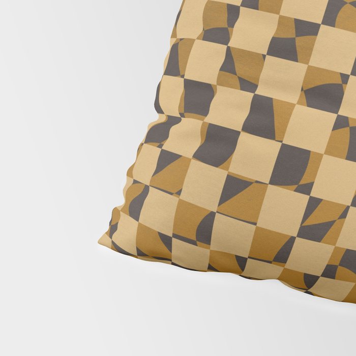 Abstract checked in golden ochre Pillow Sham Gallery Image 4