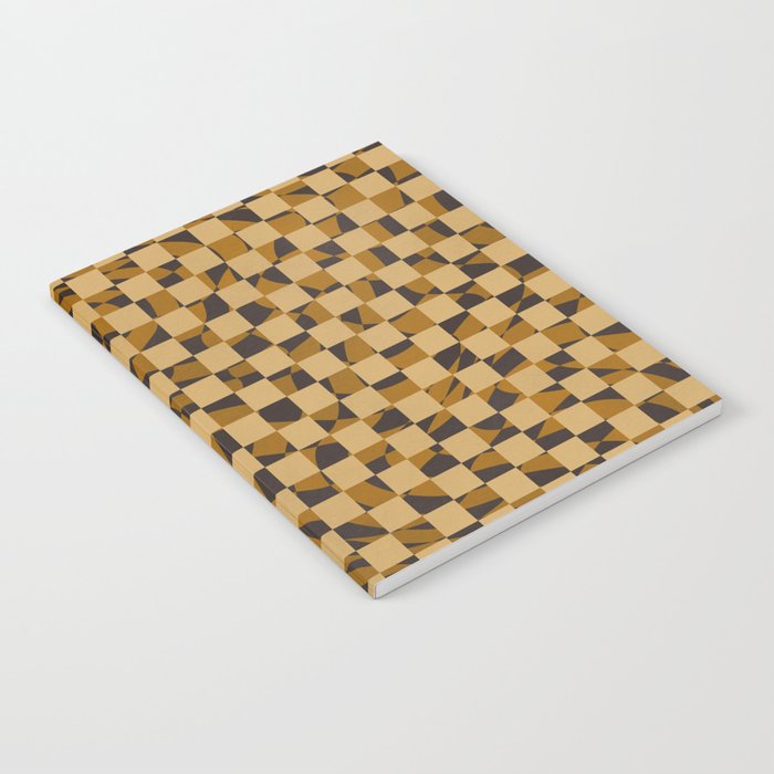 Abstract checked in golden ochre Notebook Gallery Image 2