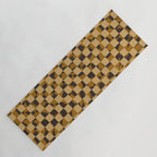 Abstract checked in golden ochre Yoga Mat Gallery Image 1