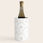 Rustic scallop floral block print - natural soft mushroom pattern Wine Chiller Gallery Image 1