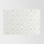 Rustic scallop floral block print - natural soft mushroom pattern Rug Gallery Image 2