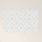 Rustic scallop floral block print - natural soft mushroom pattern Welcome Mat Gallery Image 1