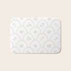 Rustic scallop floral block print - natural soft mushroom pattern Bath Mat Gallery Image 1