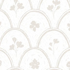 Rustic scallop floral block print - natural soft mushroom pattern Coffee Mug Gallery Image 2