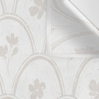 Rustic scallop floral block print - natural soft mushroom pattern Wall Tapestry Gallery Image 3