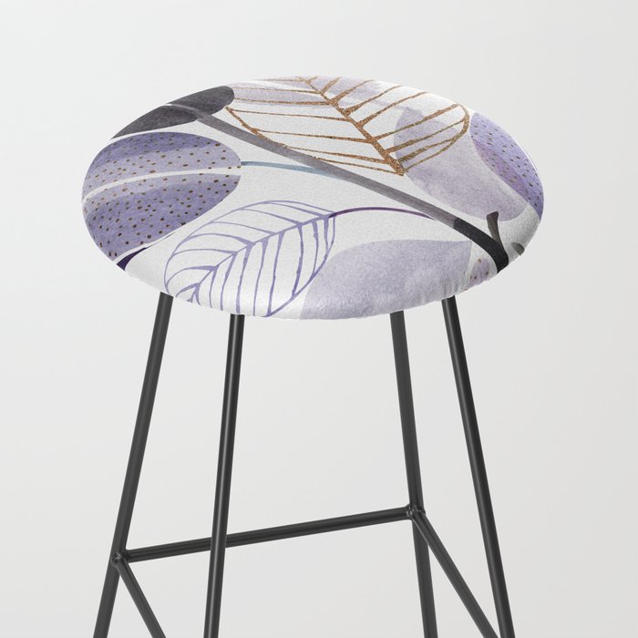 Modern Purple Watercolor Botanical Stool Gallery Image 2