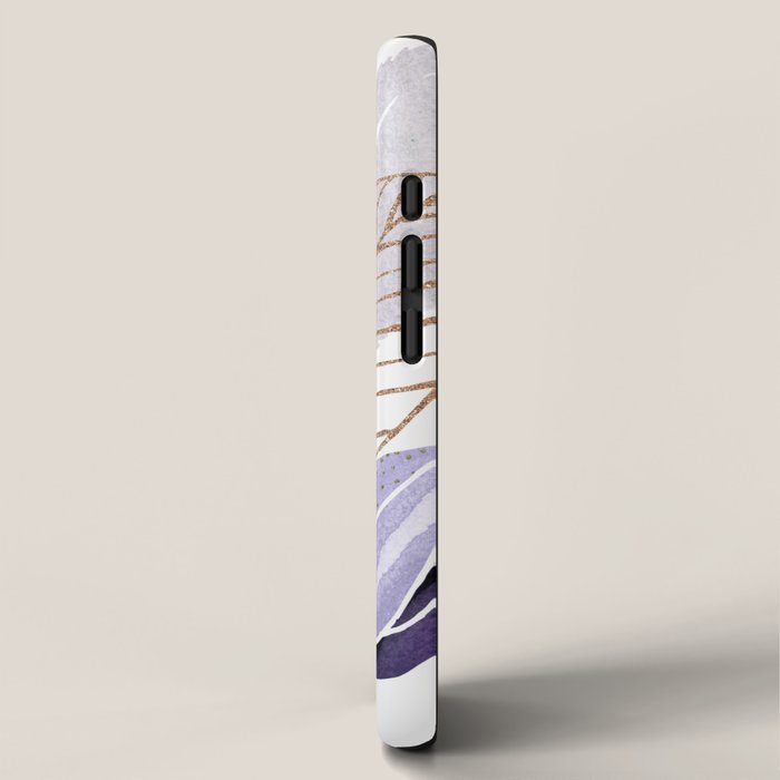 Modern Purple Watercolor Botanical iPhone Case Gallery Image 2