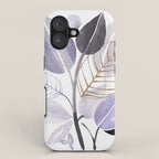 Modern Purple Watercolor Botanical iPhone Case Gallery Image 1