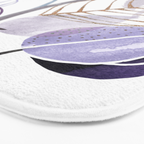 Modern Purple Watercolor Botanical Bath Mat Gallery Image 3