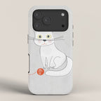 White Cat iPhone Case Gallery Image 3