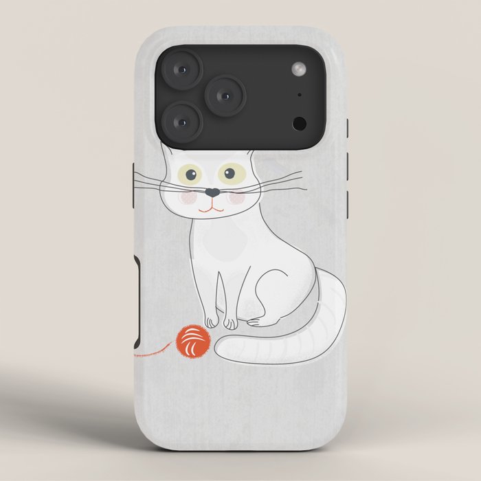 White Cat iPhone Case Gallery Image 3