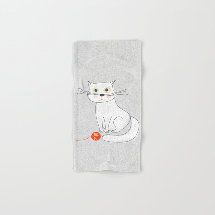 White Cat Bath Towel Gallery Image 1