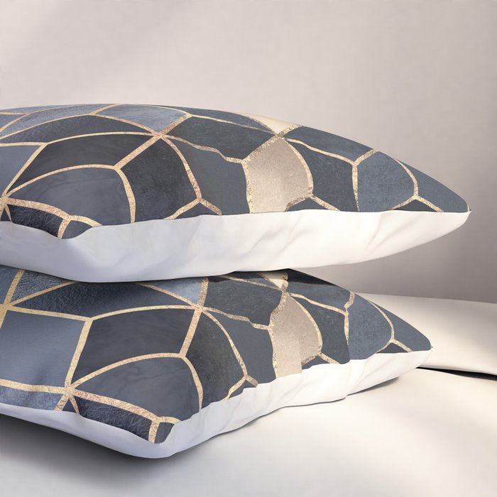 Soft Blue Gradient Cubes Pillow Sham Gallery Image 3