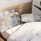 Soft Blue Gradient Cubes Pillow Sham Gallery Image 2