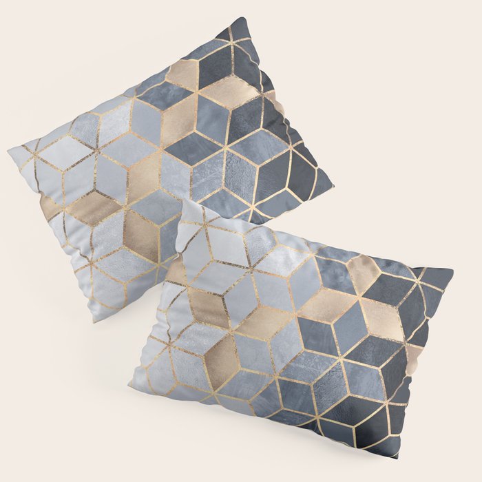 Soft Blue Gradient Cubes Pillow Sham Gallery Image 3