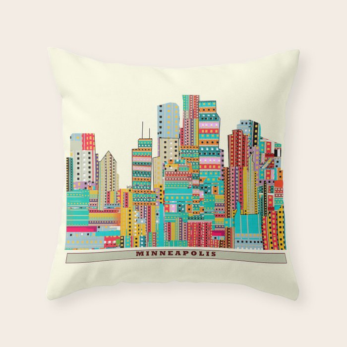 Minneapolis city  Throw Pillow Gallery Image 1