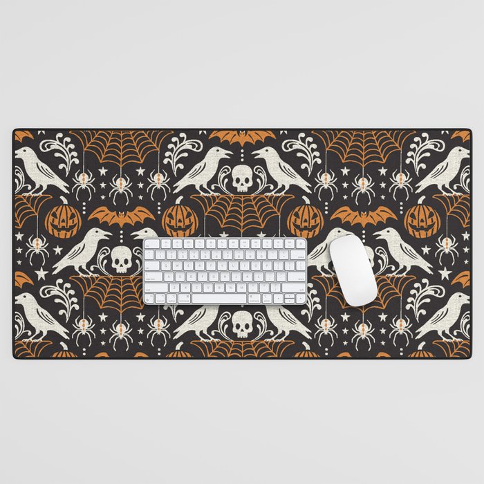 All Hallows' Eve - Black Orange Halloween Desk Mat Gallery Image 1