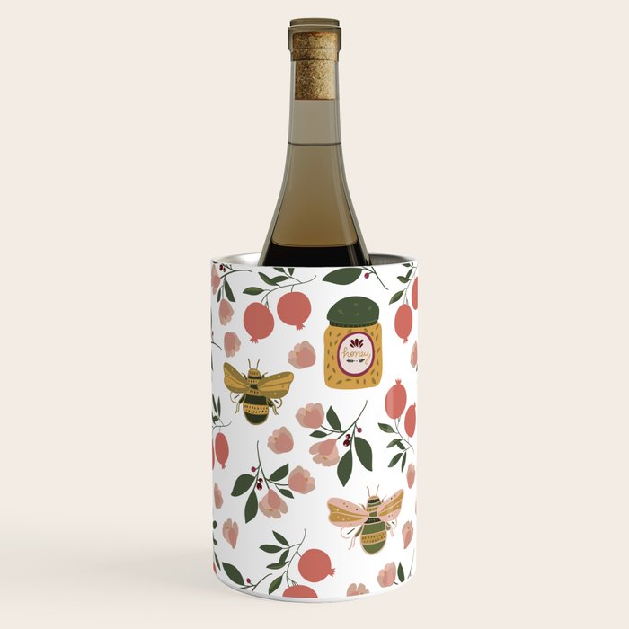 Rosh Hashansh Honey Bees and Pomegranates Wine Chiller
