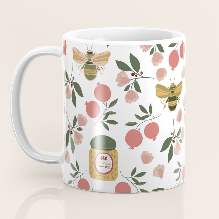 Rosh Hashansh Honey Bees and Pomegranates Coffee Mug Gallery Image 3