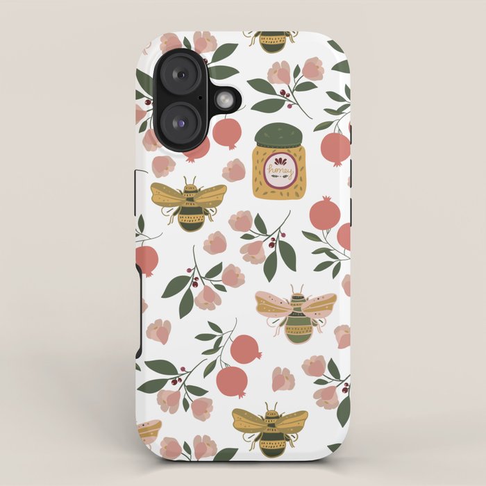 Rosh Hashansh Honey Bees and Pomegranates iPhone Case
