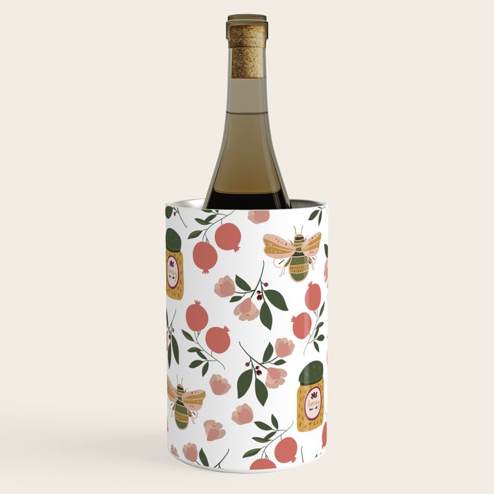 Rosh Hashansh Honey Bees and Pomegranates Wine Chiller Gallery Image 3