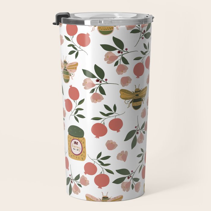 Rosh Hashansh Honey Bees and Pomegranates Travel Mug Gallery Image 3