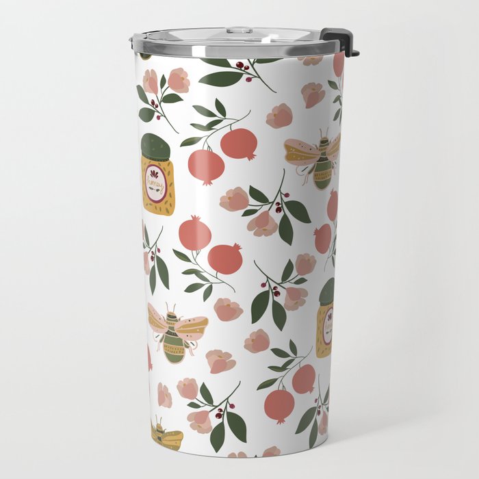 Rosh Hashansh Honey Bees and Pomegranates Travel Mug Gallery Image 2