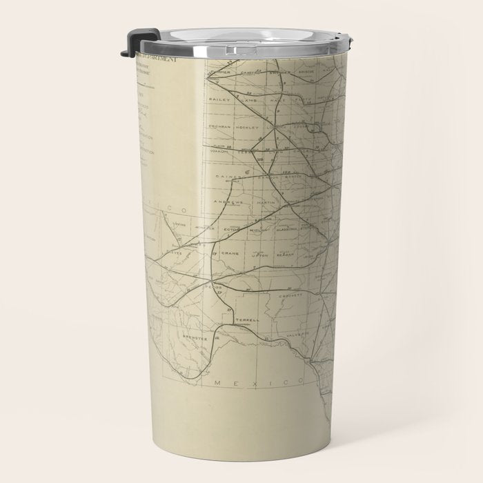 Vintage Texas Highway Map (1919) Travel Mug Gallery Image 3
