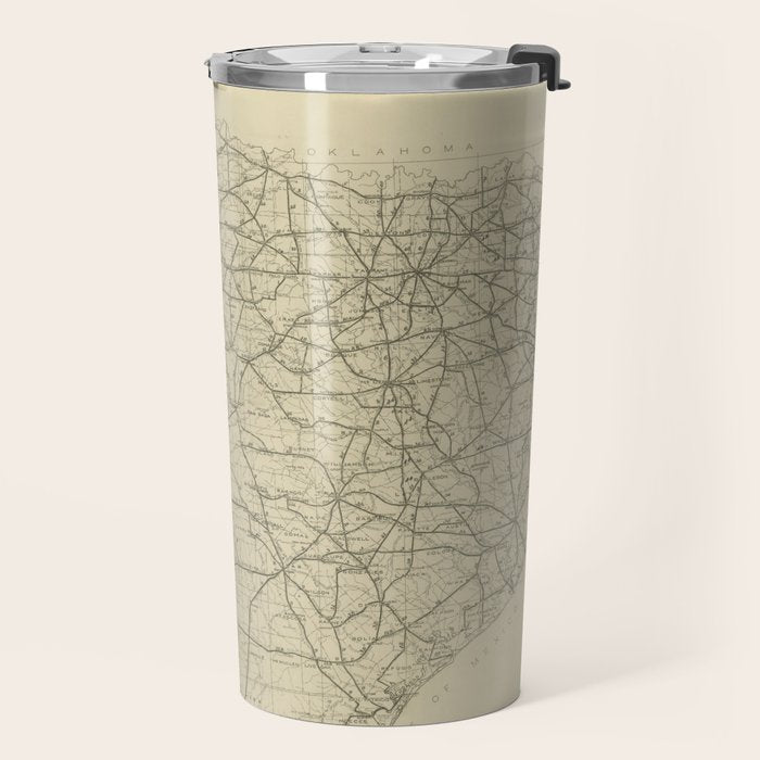 Vintage Texas Highway Map (1919) Travel Mug Gallery Image 2