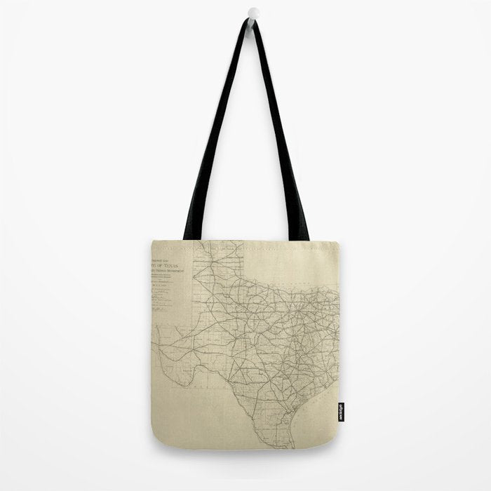 Vintage Texas Highway Map (1919) Tote Bag Gallery Image 2